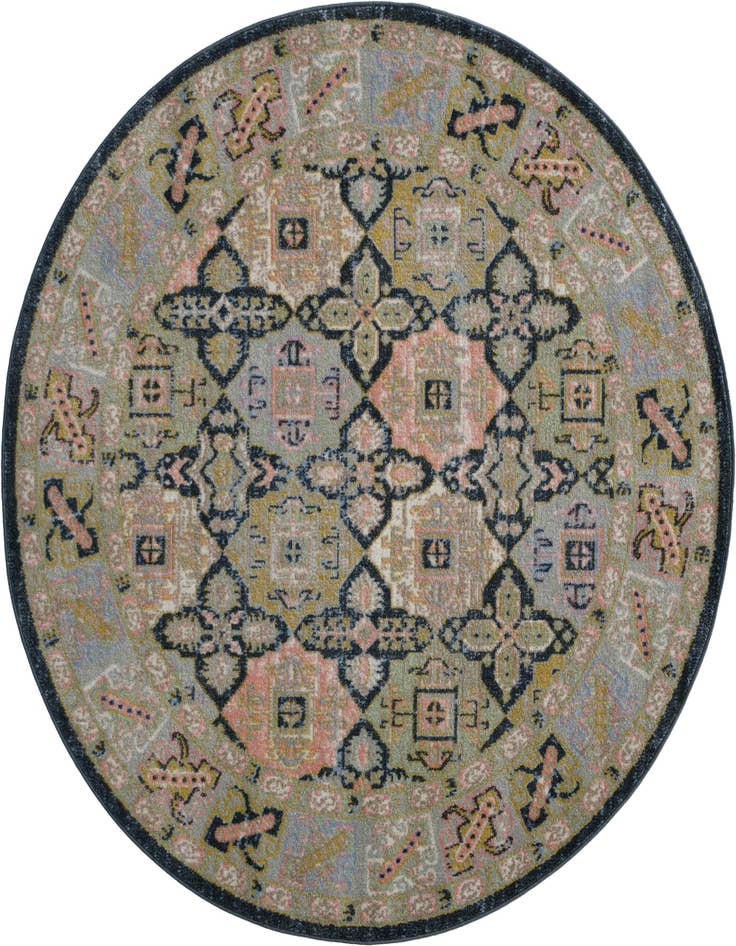 Detail image of 5' 3 x 5' 3 Kamala Washable Round Rug