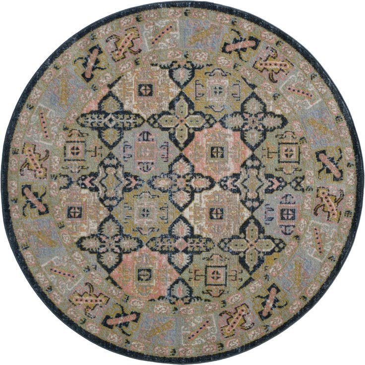 Detail image of 5' 3 x 5' 3 Kamala Washable Round Rug