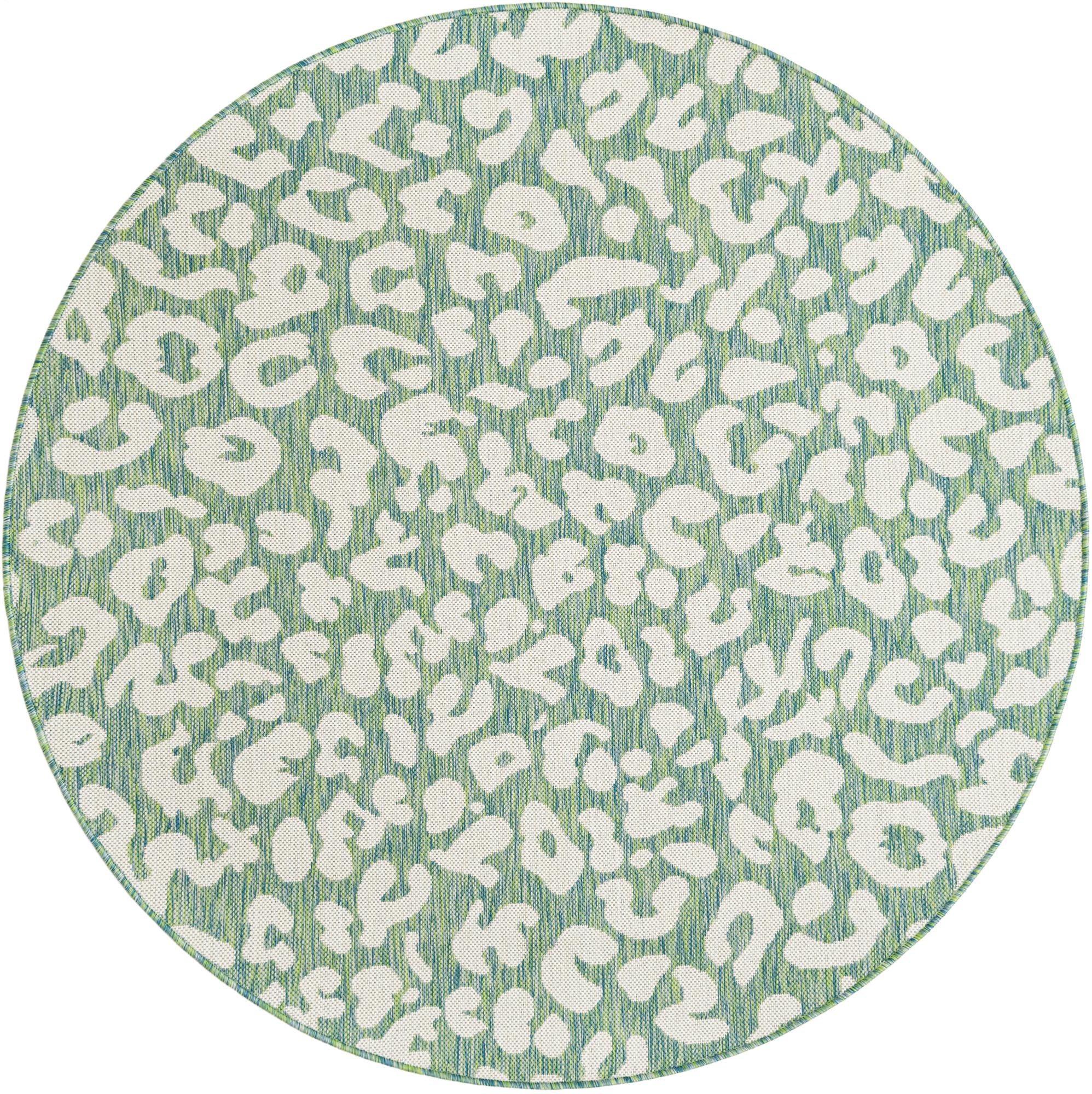 5' 3 x 5' 3 Easy-Clean Safari Indoor / Outdoor Round Rug