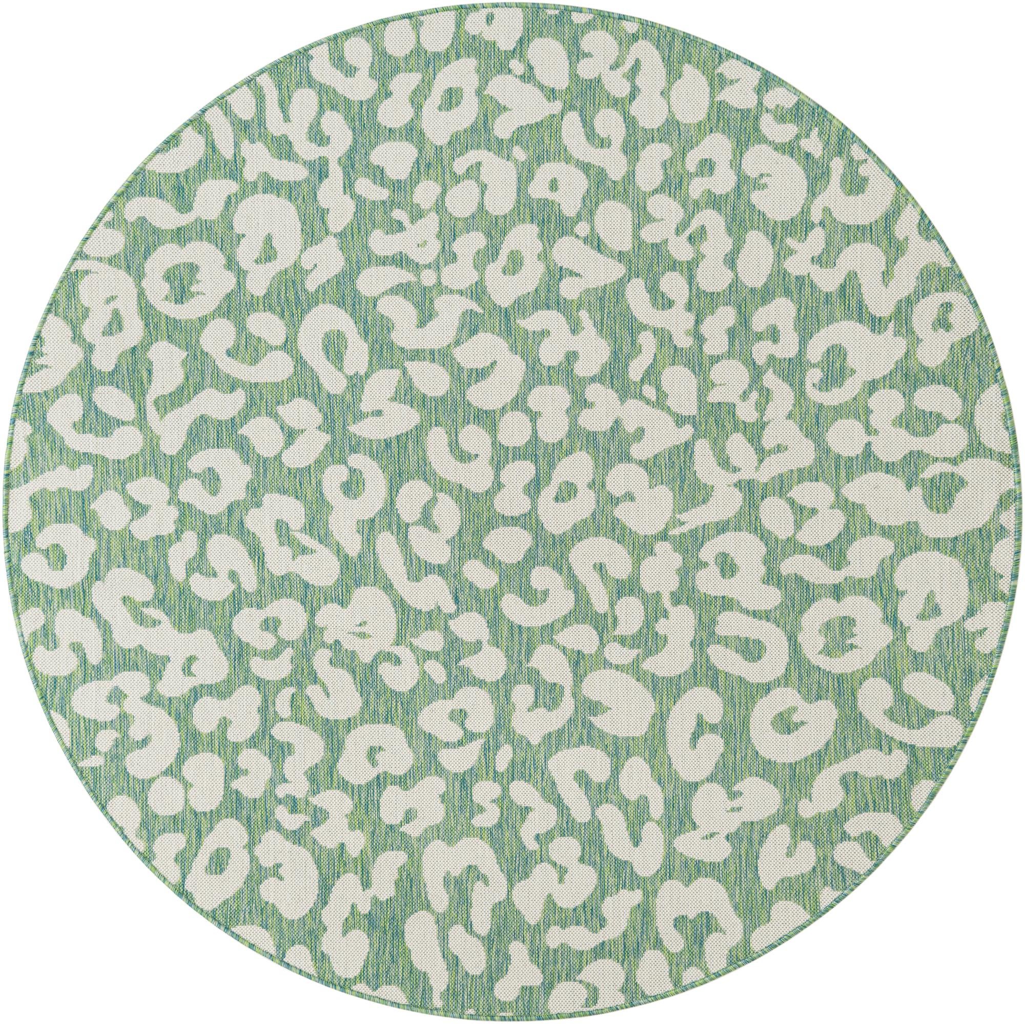 6' x 6' Easy-Clean Safari Indoor / Outdoor Round Rug