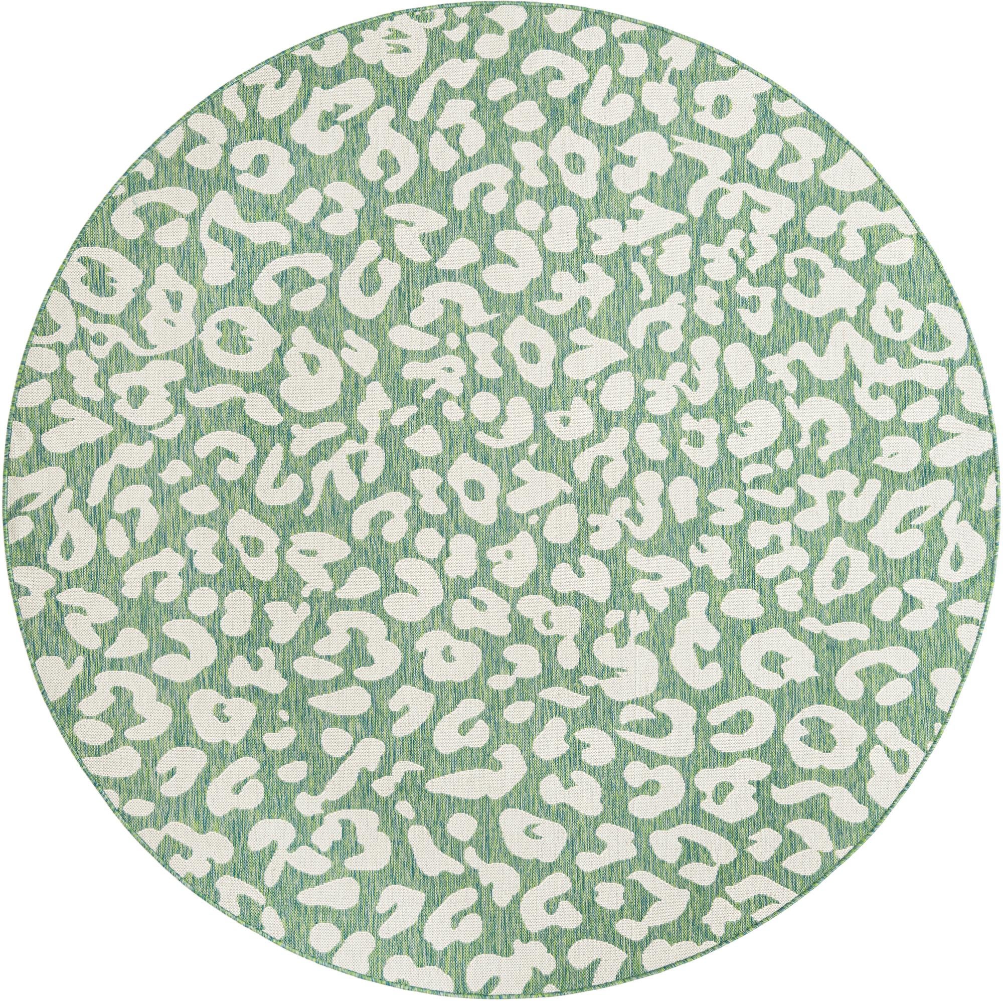 7' 10 x 7' 10 Easy-Clean Safari Indoor / Outdoor Round Rug