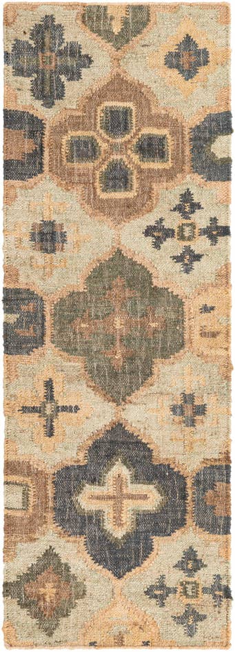 Detail image of 2' x 6' 1 Hand Woven Kala Handwoven Jute Runner Rug