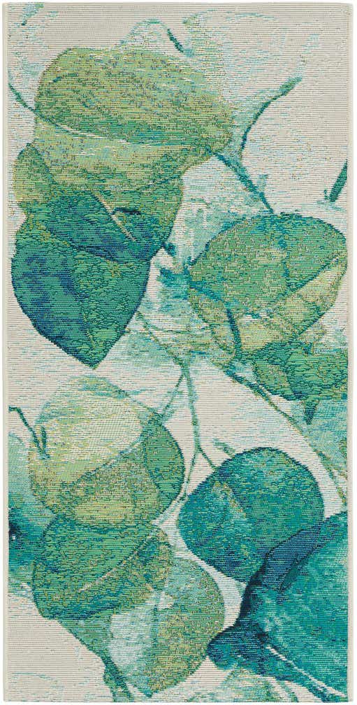 2' x 4' Easy-Clean Botanical Indoor / Outdoor Runner Rug