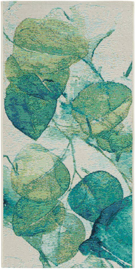 Detail image of 2' x 4' Easy-Clean Botanical Indoor / Outdoor Runner Rug