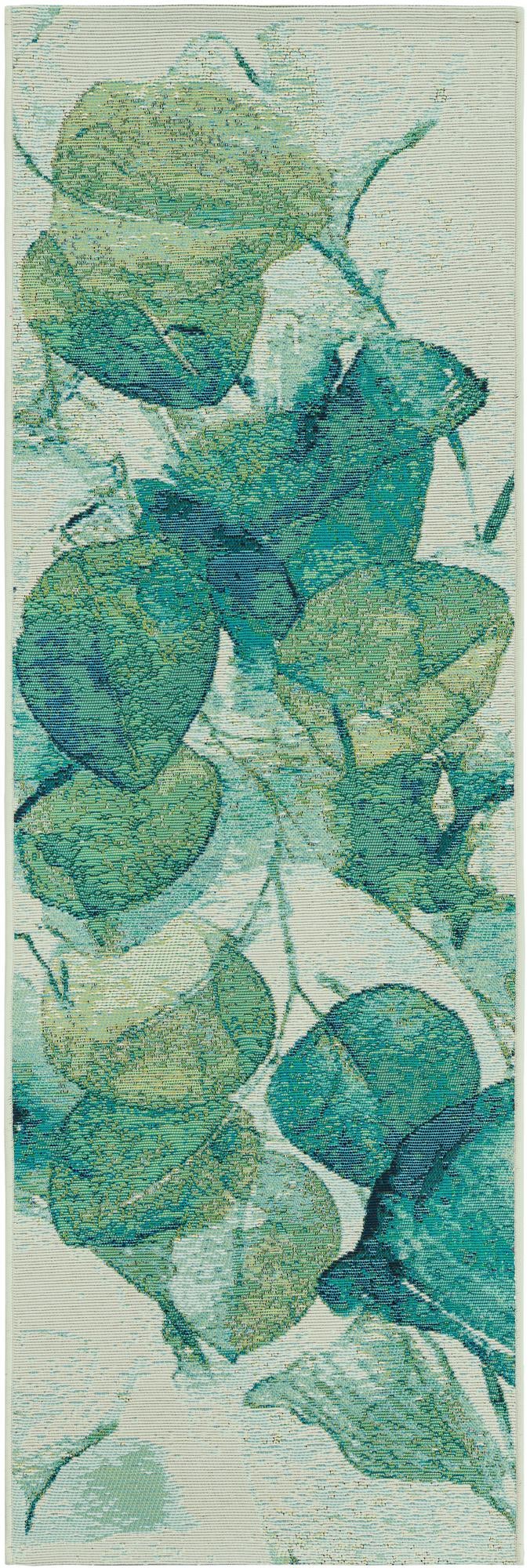 2' x 6' Easy-Clean Botanical Indoor / Outdoor Runner Rug