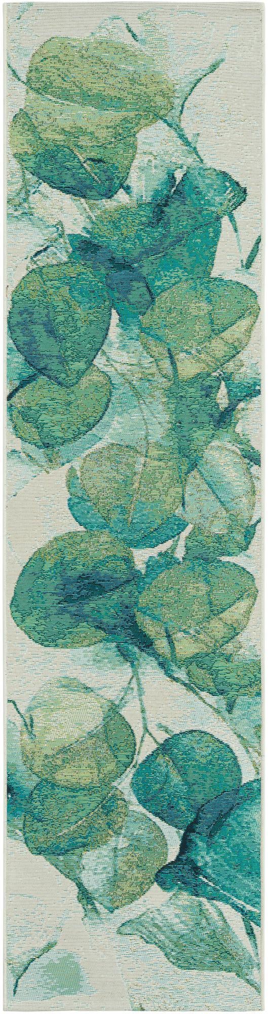 2' x 8' Easy-Clean Botanical Indoor / Outdoor Runner Rug