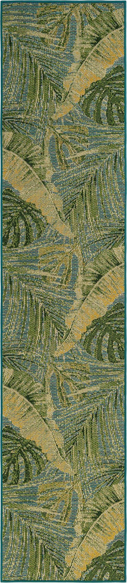 2' 7 x 12' Easy-Clean Botanical Indoor / Outdoor Runner Rug