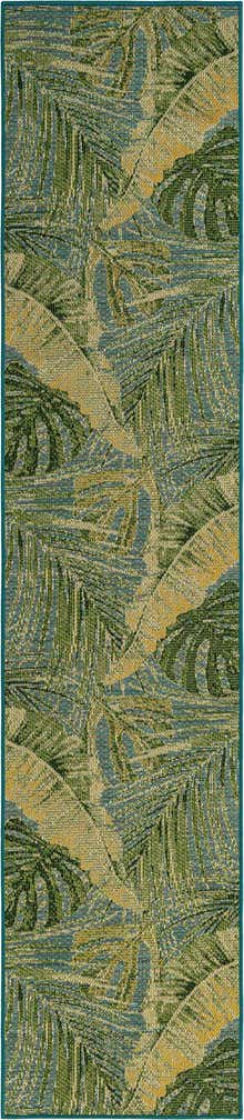 2' 7 x 12' Easy-Clean Botanical Indoor / Outdoor Runner Rug