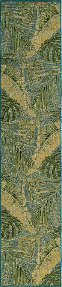 Detail image of 2' 7 x 12' Easy-Clean Botanical Indoor / Outdoor Runner Rug