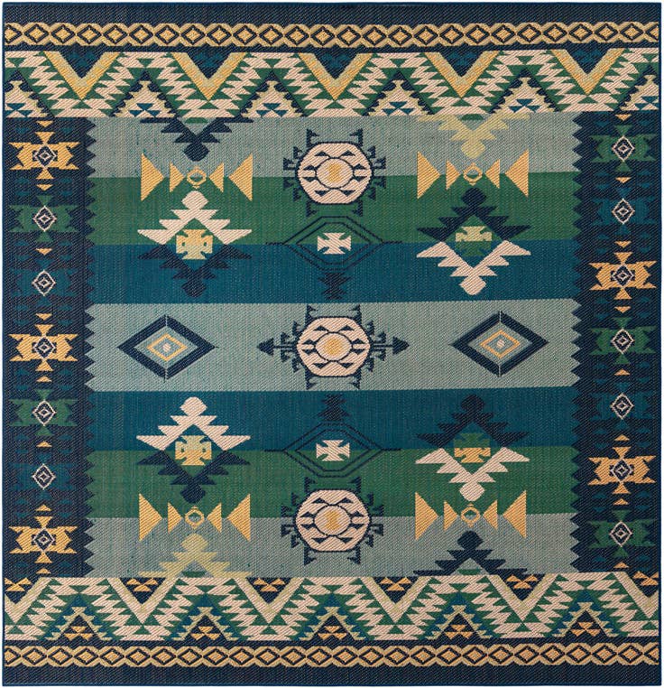 Detail image of 10' x 10' Easy-Clean Baja Indoor / Outdoor Square Rug