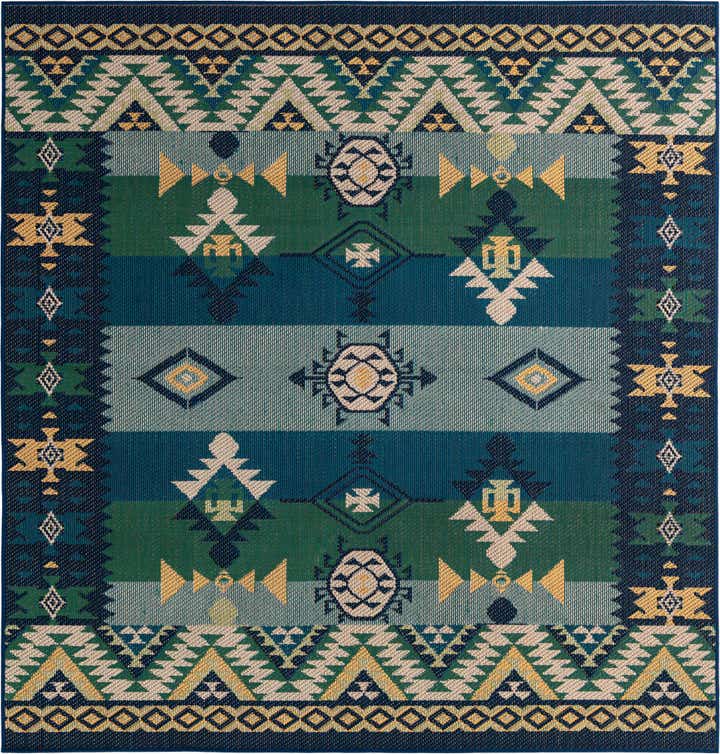 7' 10 x 7' 10 Easy-Clean Baja Indoor / Outdoor Square Rug