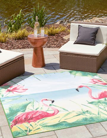 240cm x 240cm Easy-Clean Jill Zarin Caribbean Indoor / Outdoor Square Rug