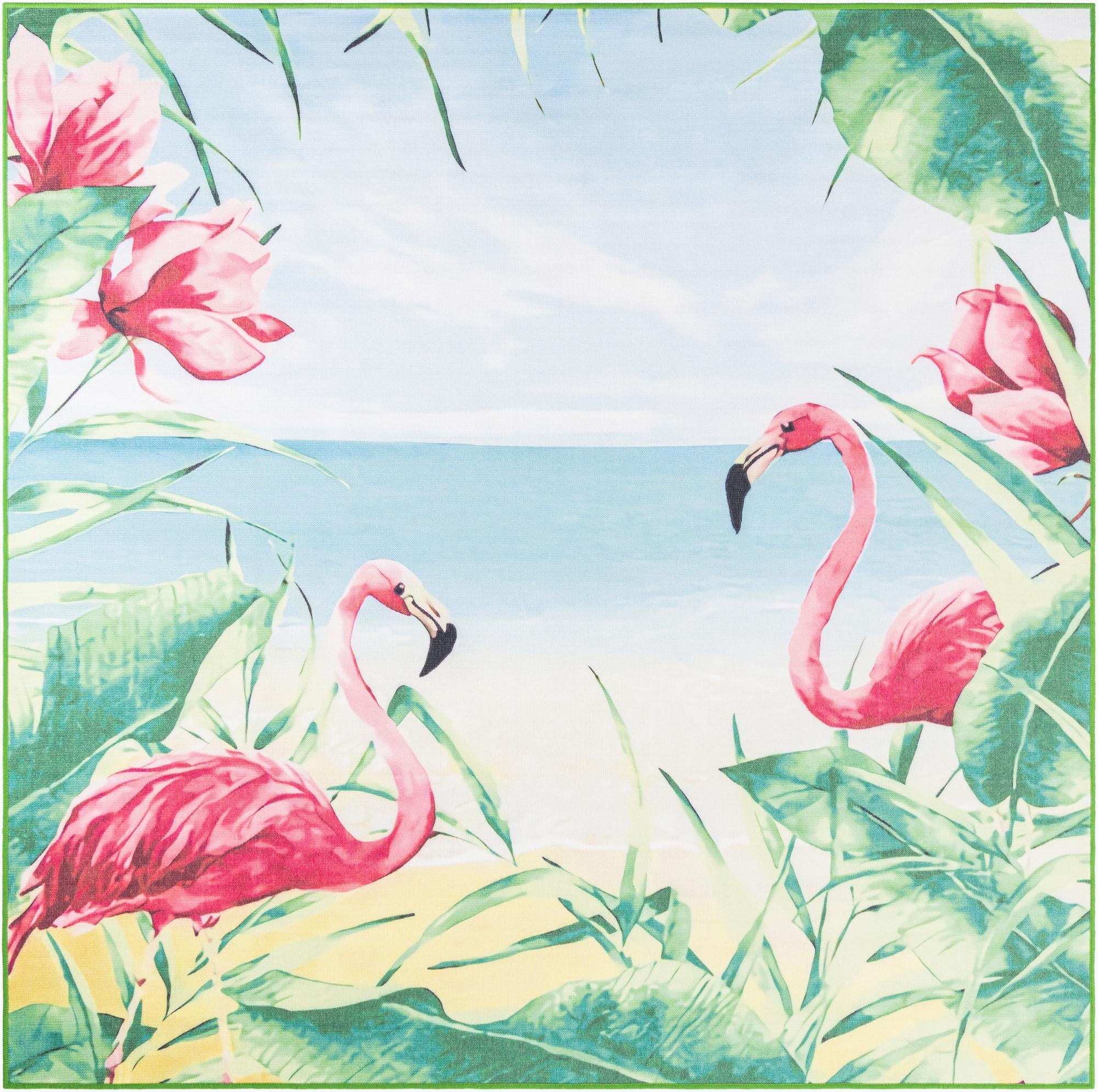 7' 10 x 7' 10  Washable Jill Zarin Caribbean Indoor / Outdoor Square Rug