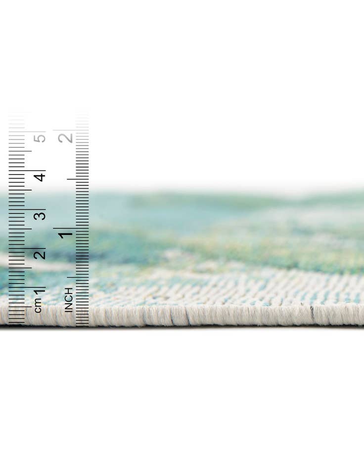 Detail image of 10' x 10' Easy-Clean Botanical Indoor / Outdoor Square Rug