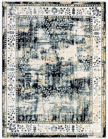 Blue and Ivory Nain Design Rug