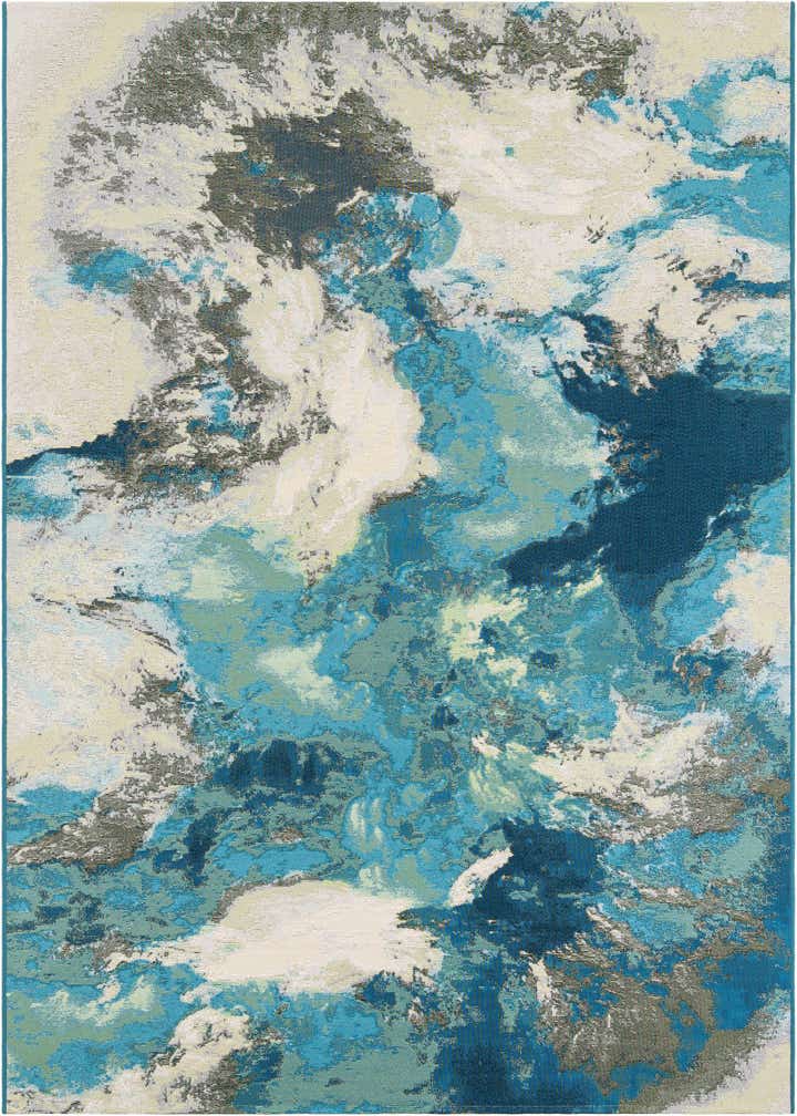 6' 1 x 9' Easy-Clean Modern Indoor / Outdoor Rug