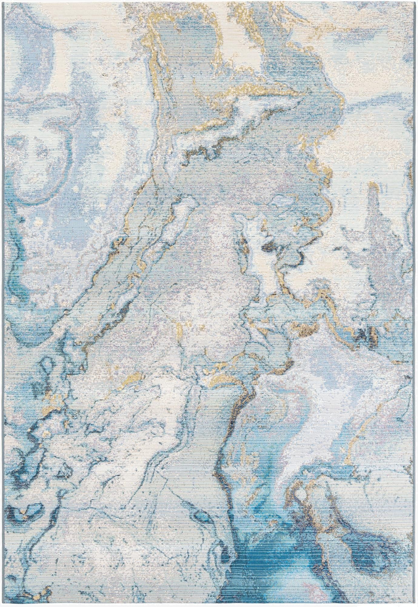 5' 3 x 8'  Washable Modern Indoor / Outdoor Rug