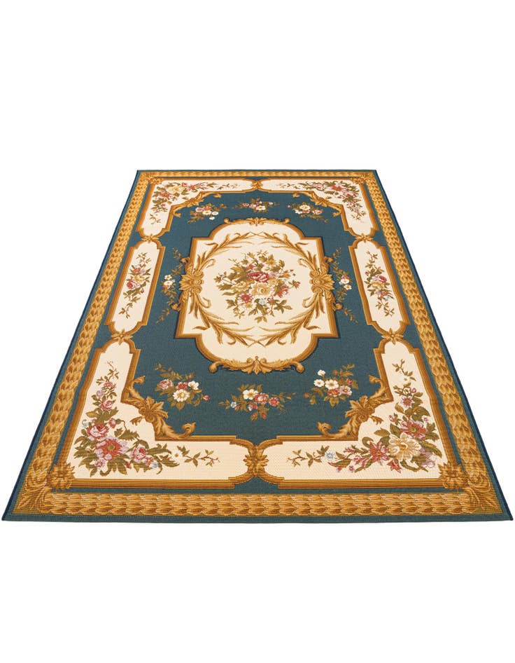 Detail image of 5' 2 x 7' 7  Washable Traditional Indoor / Outdoor Rug