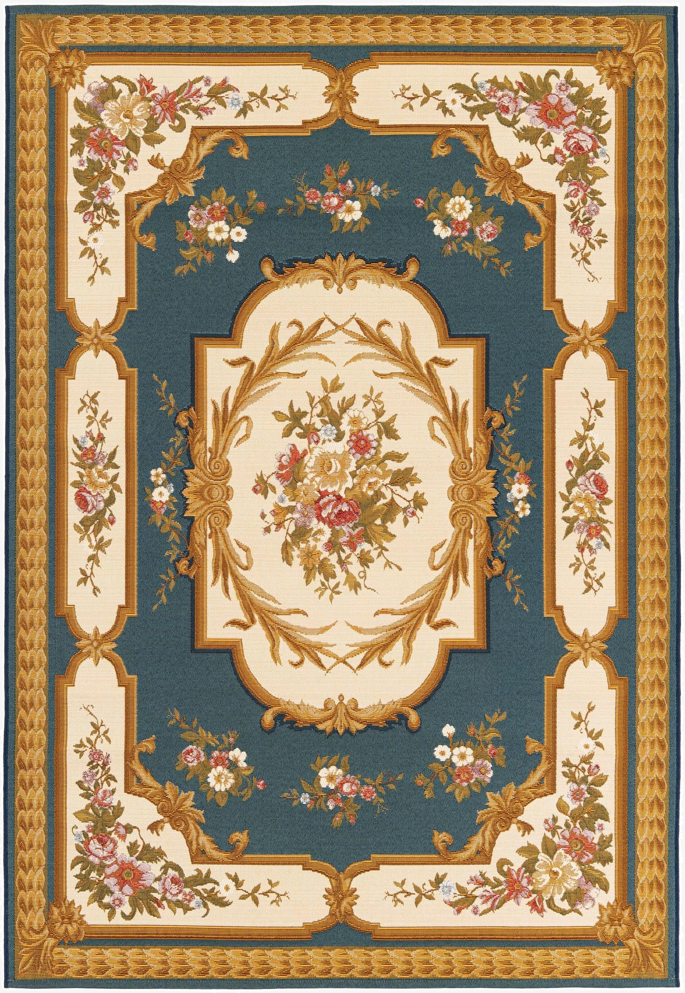 5' 2 x 7' 7  Washable Traditional Indoor / Outdoor Rug