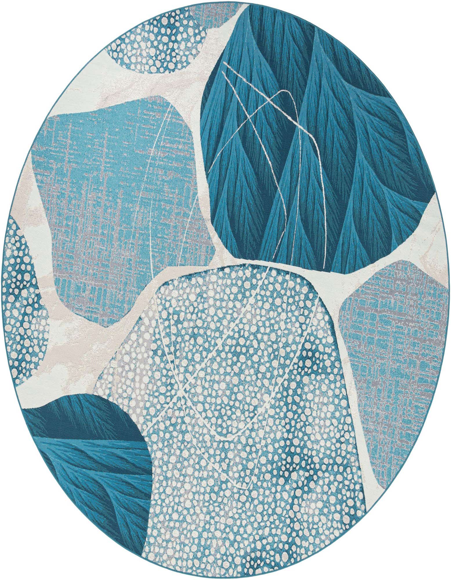 10' x 10' Easy-Clean Modern Indoor / Outdoor Round Rug