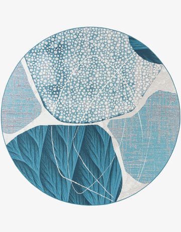 7' 10 x 7' 10 Easy-Clean Modern Indoor / Outdoor Round Rug