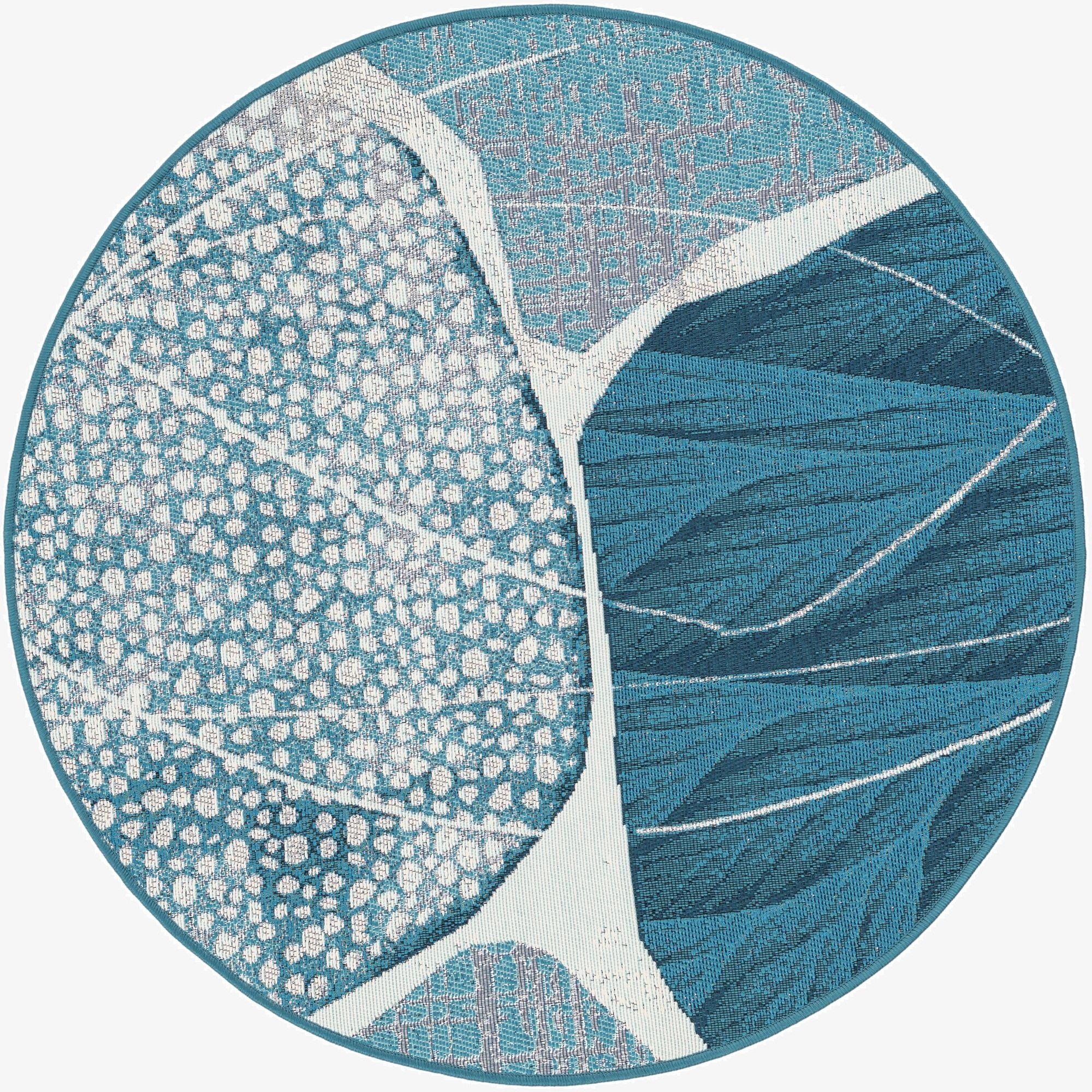 3' 3 x 3' 3  Washable Modern Indoor / Outdoor Round Rug