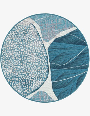 3' 3 x 3' 3 Easy-Clean Modern Indoor / Outdoor Round Rug