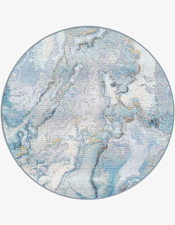 4' x 4' Easy-Clean Modern Indoor / Outdoor Round Rug