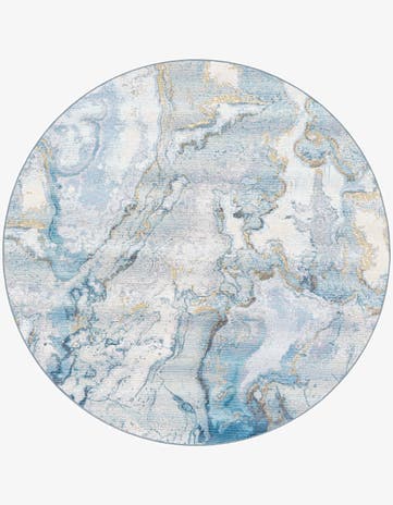 7' 10 x 7' 10 Easy-Clean Modern Indoor / Outdoor Round Rug