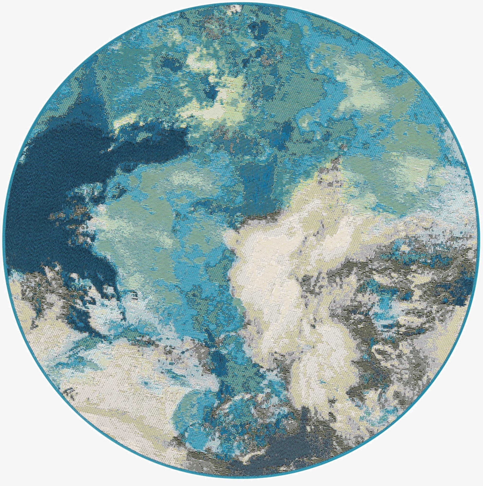 Primary image 4' 1 x 4' 1  Washable Modern Indoor / Outdoor Round Rug