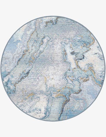 3' 3 x 3' 3 Easy-Clean Modern Indoor / Outdoor Round Rug