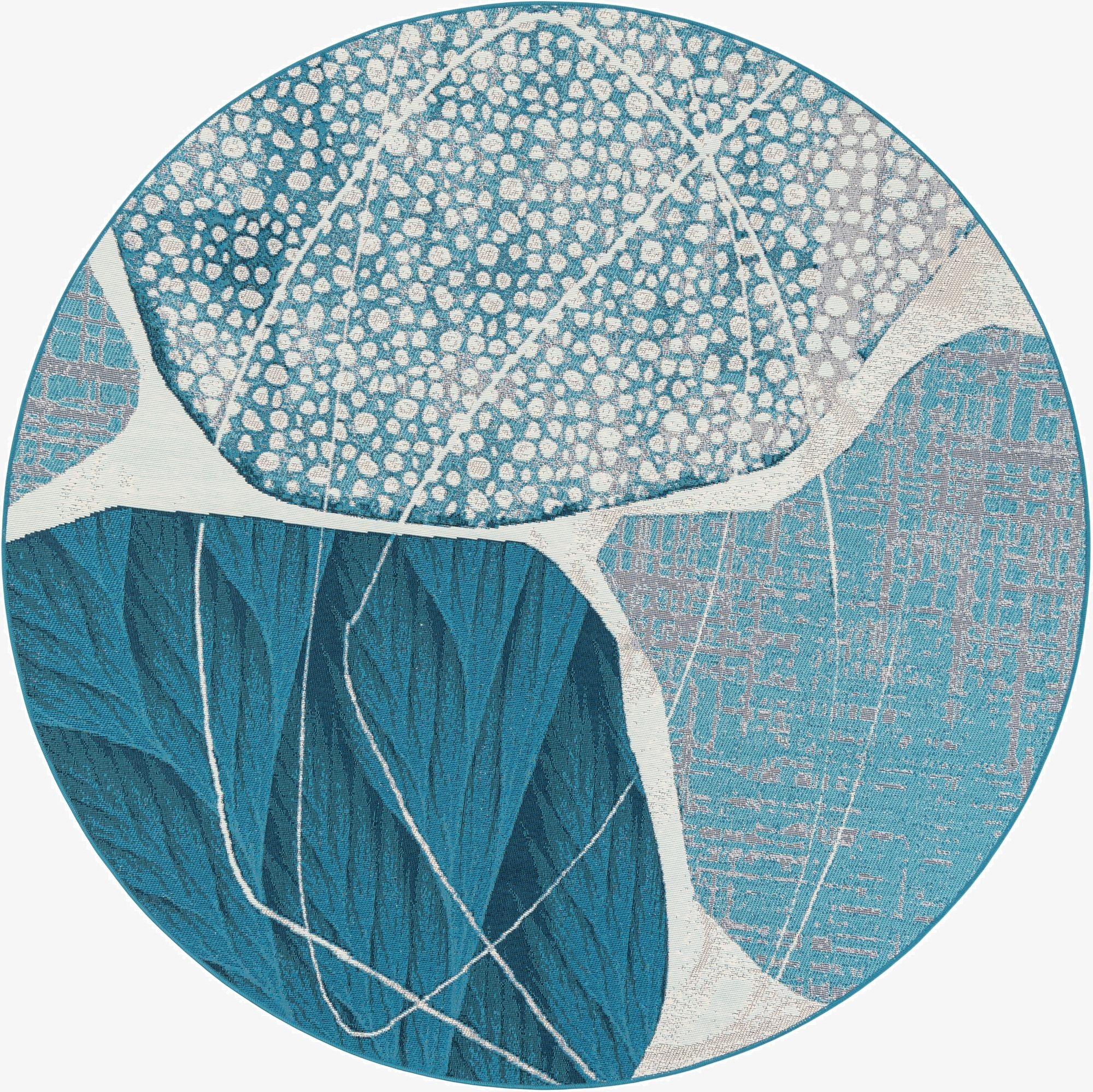 6' 1 x 6' 1  Washable Modern Indoor / Outdoor Round Rug