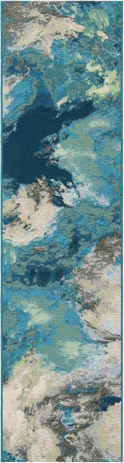 Detail image of 2' x 8' Easy-Clean Modern Indoor / Outdoor Runner Rug