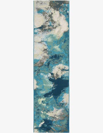 2' 7 x 10' Easy-Clean Modern Indoor / Outdoor Runner Rug