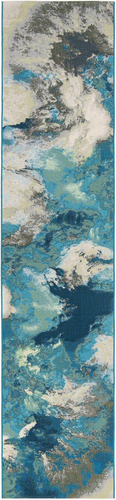 2' 7 x 12'  Washable Modern Indoor / Outdoor Runner Rug