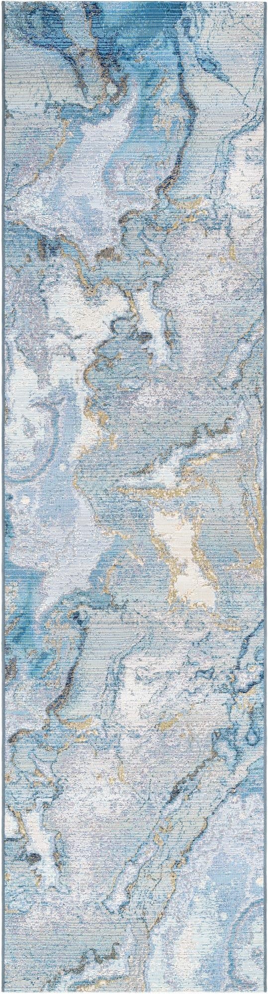 2' 7 x 10'  Washable Modern Indoor / Outdoor Runner Rug