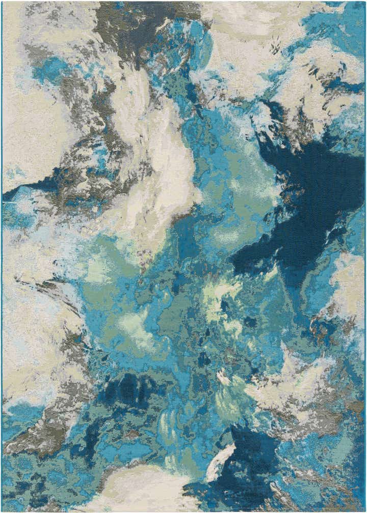 7' 10 x 7' 10 Easy-Clean Modern Indoor / Outdoor Square Rug