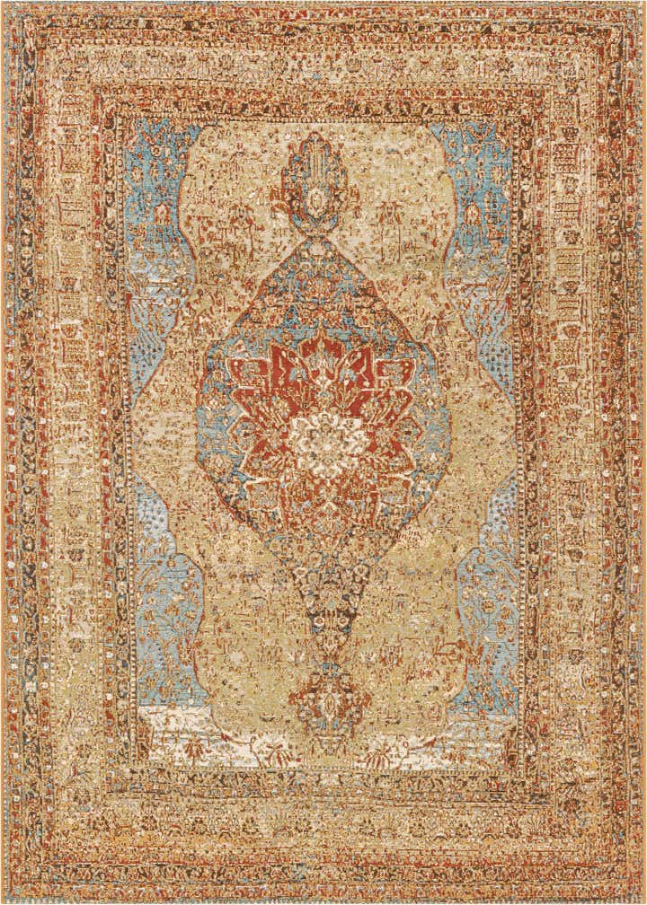 5' 3 x 7' Easy-Clean Traditional Indoor / Outdoor Rug