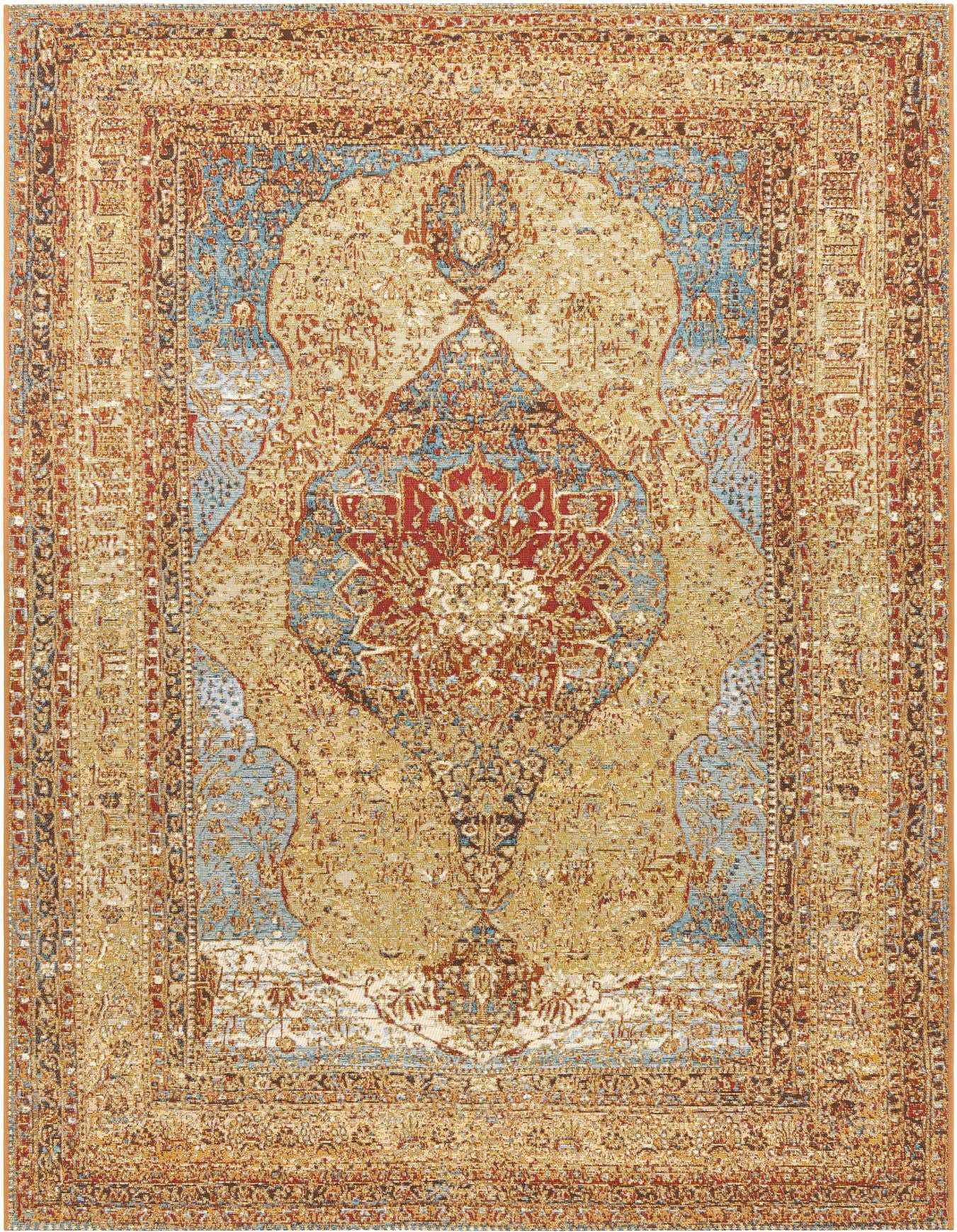 5' 3 x 8' Easy-Clean Traditional Indoor / Outdoor Rug