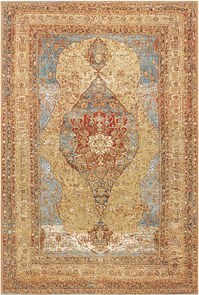 Detail image of 5' 3 x 8' Easy-Clean Traditional Indoor / Outdoor Rug