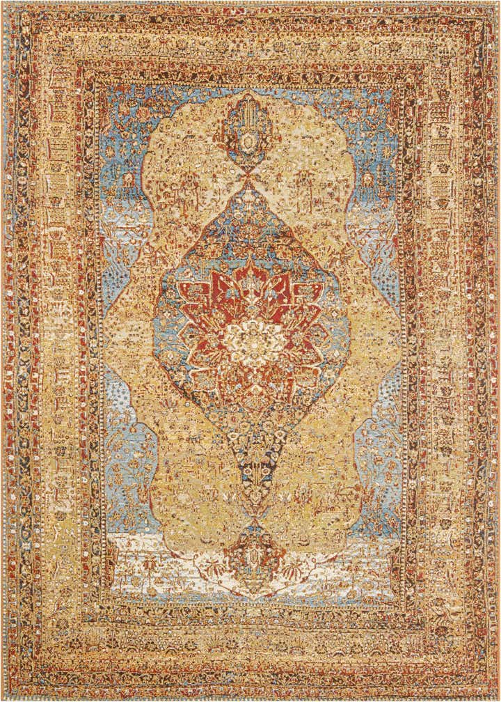 6' x 9' Easy-Clean Traditional Indoor / Outdoor Rug