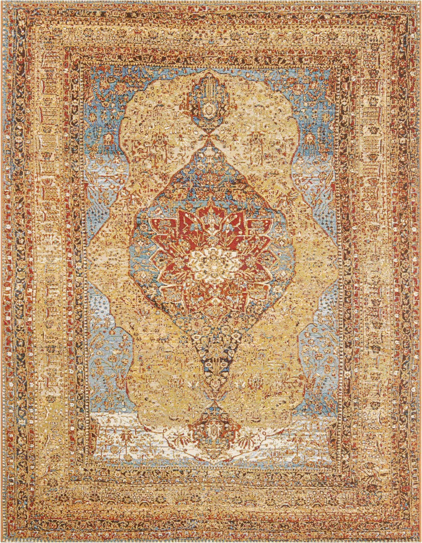 6' x 9' Easy-Clean Traditional Indoor / Outdoor Rug