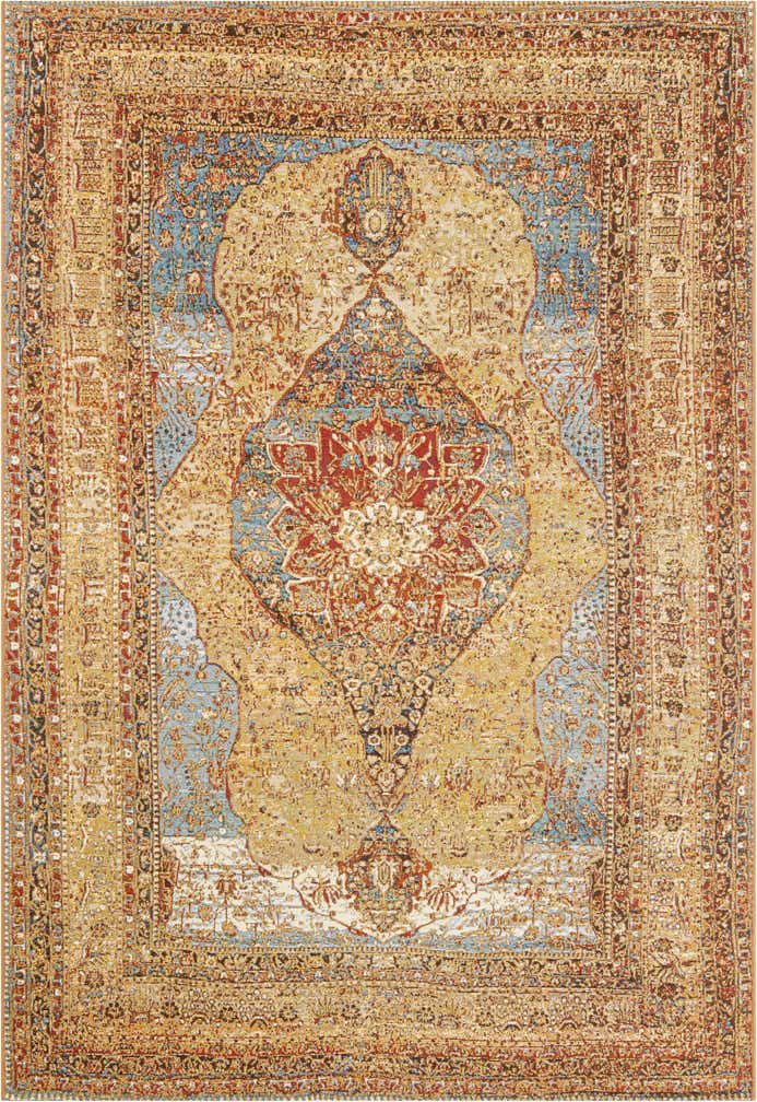 6' x 9' Easy-Clean Traditional Indoor / Outdoor Rug