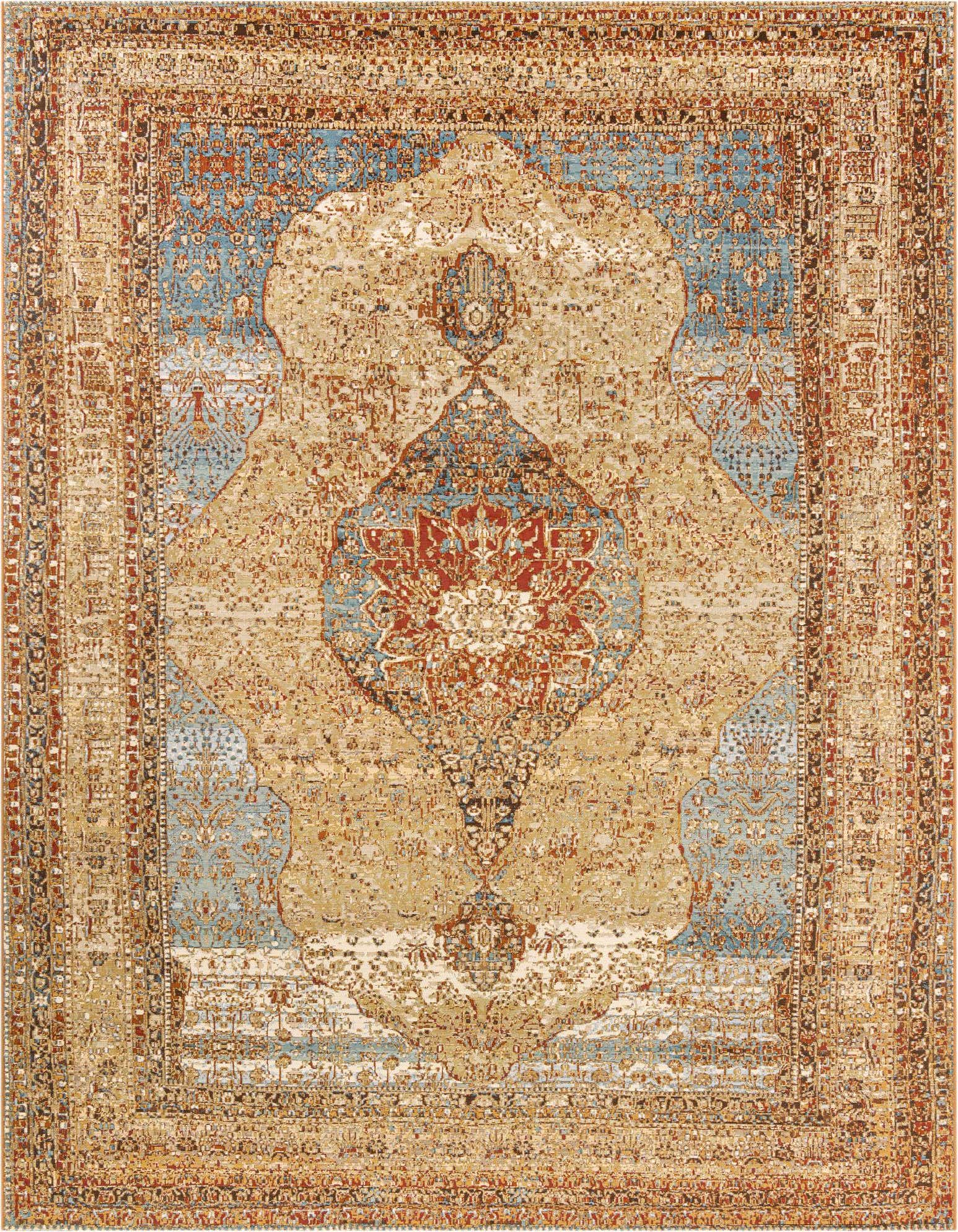 9' x 12' Easy-Clean Traditional Indoor / Outdoor Rug