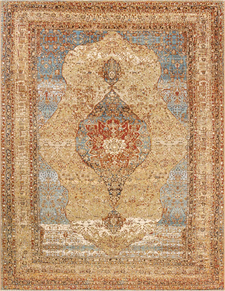Detail image of 9' x 12' Easy-Clean Traditional Indoor / Outdoor Rug