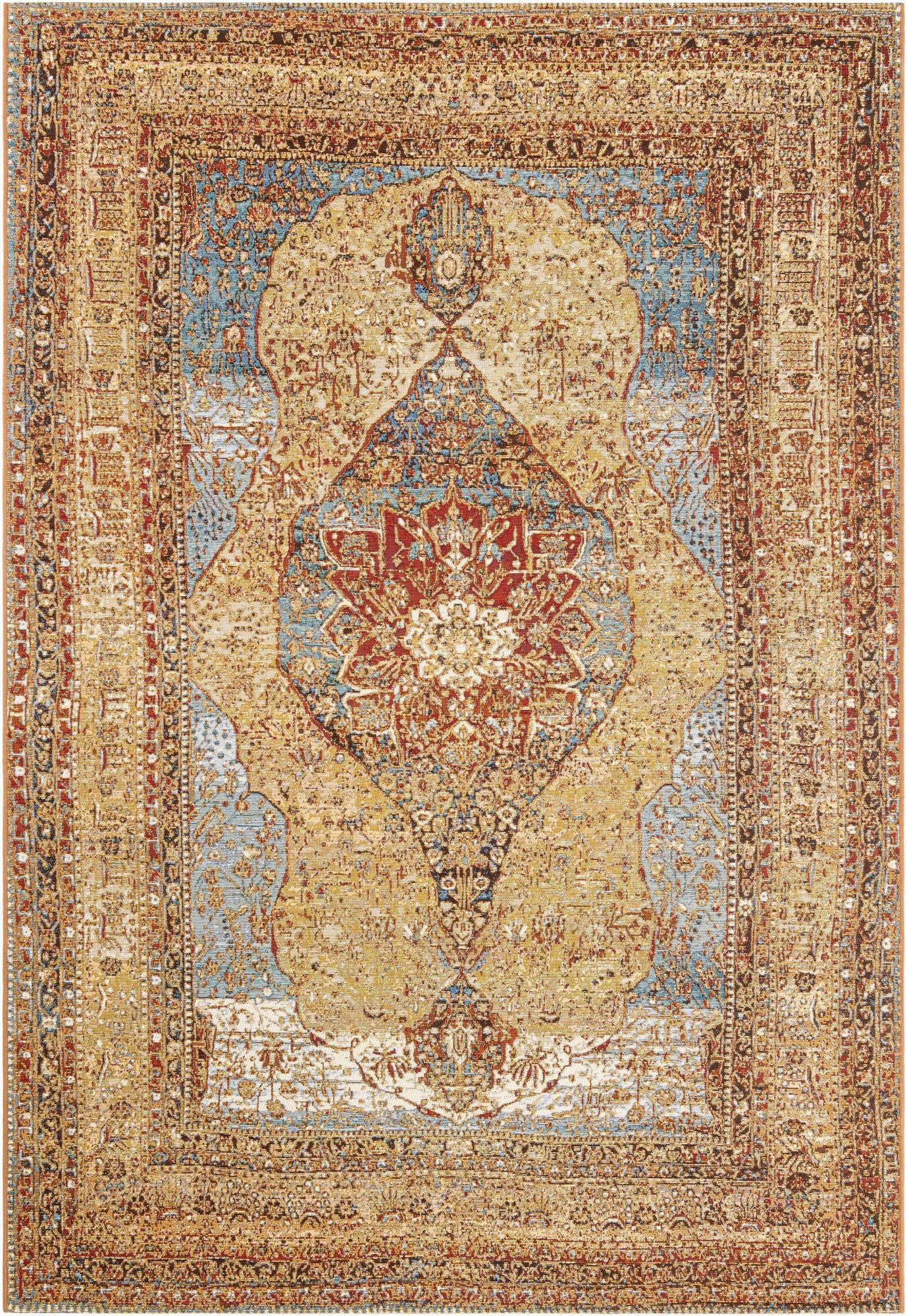 Primary image 6' x 9'  Washable Traditional Indoor / Outdoor Rug