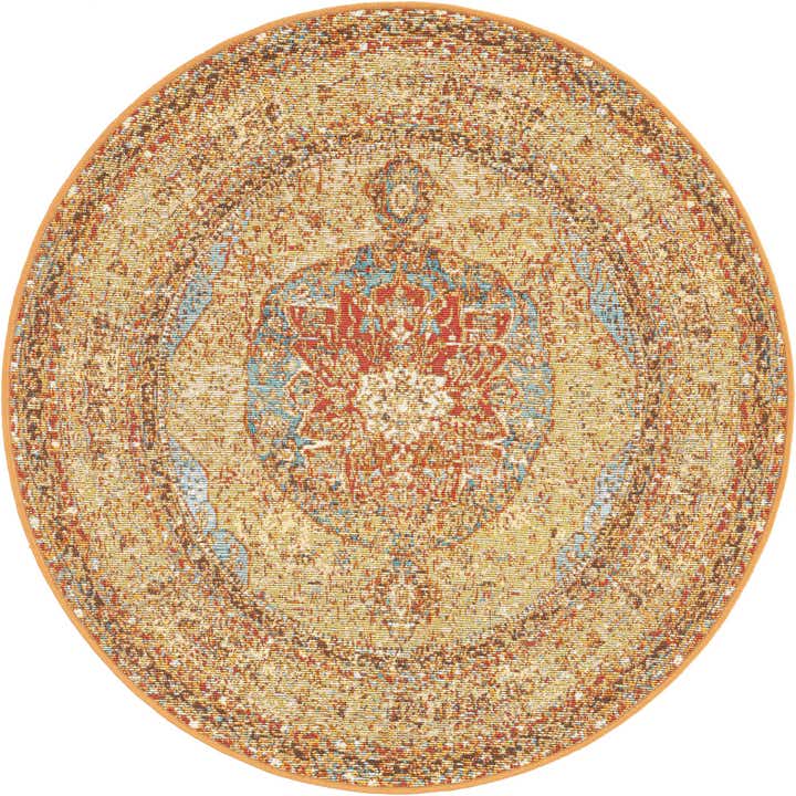 100cm x 100cm Leicht zu reinigen Traditional Innen- / Außenbereich Rund Teppich