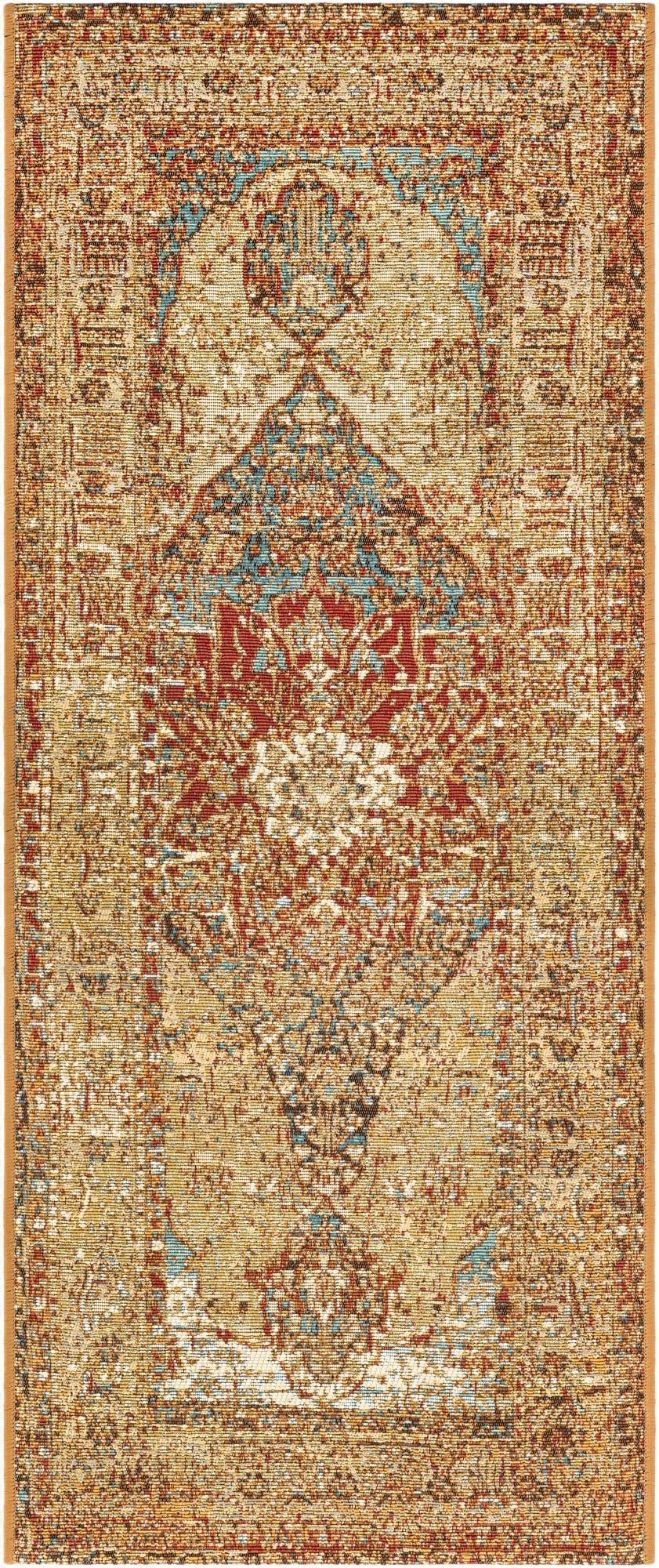 2' x 5'  Washable Traditional Indoor / Outdoor Runner Rug