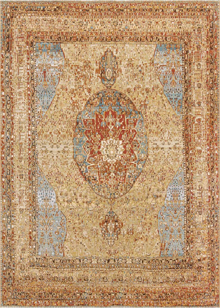 10' x 10' Easy-Clean Traditional Indoor / Outdoor Square Rug