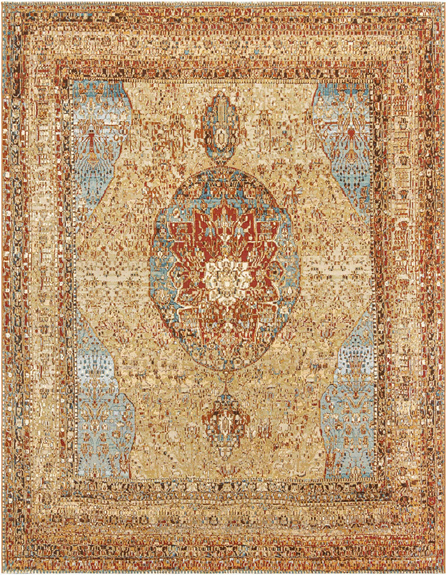 10' x 10' Easy-Clean Traditional Indoor / Outdoor Square Rug